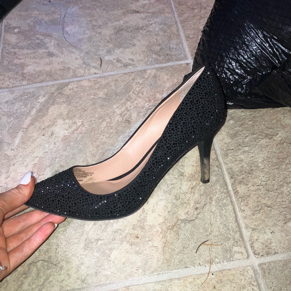 heels with rhinestones all over them